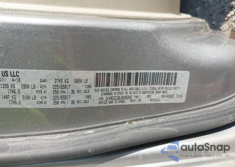 2018 Dodge Grand Caravan Sxt из США, поврежденный, VIN 2C4RDGCG8JR265205